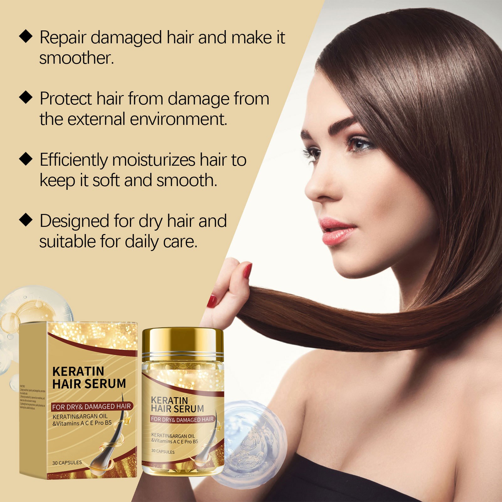 House Hair Care - كبسولات ناعمة للعناية بالشعر بزيت الأرجان