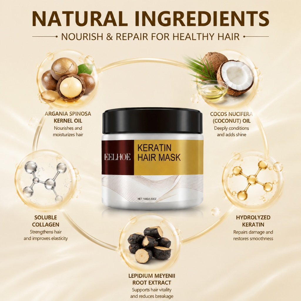 قناع الشعر بالكيراتين وزيت الأ - مراجعة Hair Care Collagen وسعره